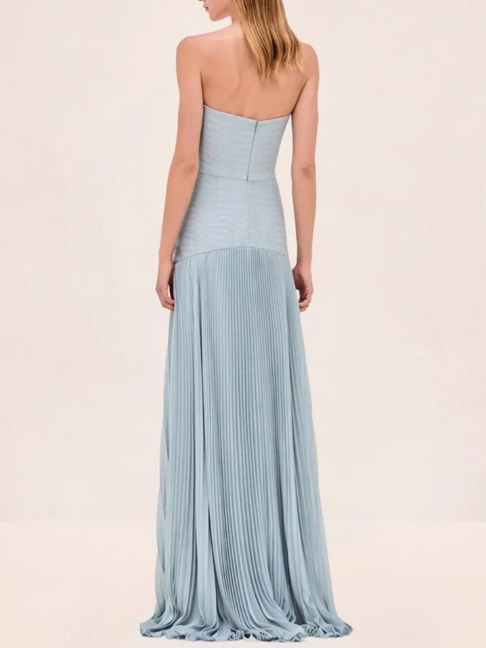 BEST Alexis Sunniva Maxi Dress Gown - Blue Pleated Party Cocktail Wedding - Picture 6 of 10